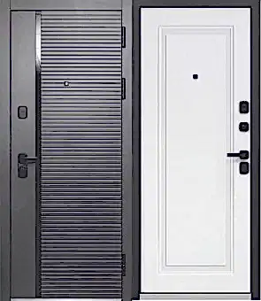 Горизонталь НЕО Сатин графит,вставка черный лакобель / Эмалит белый